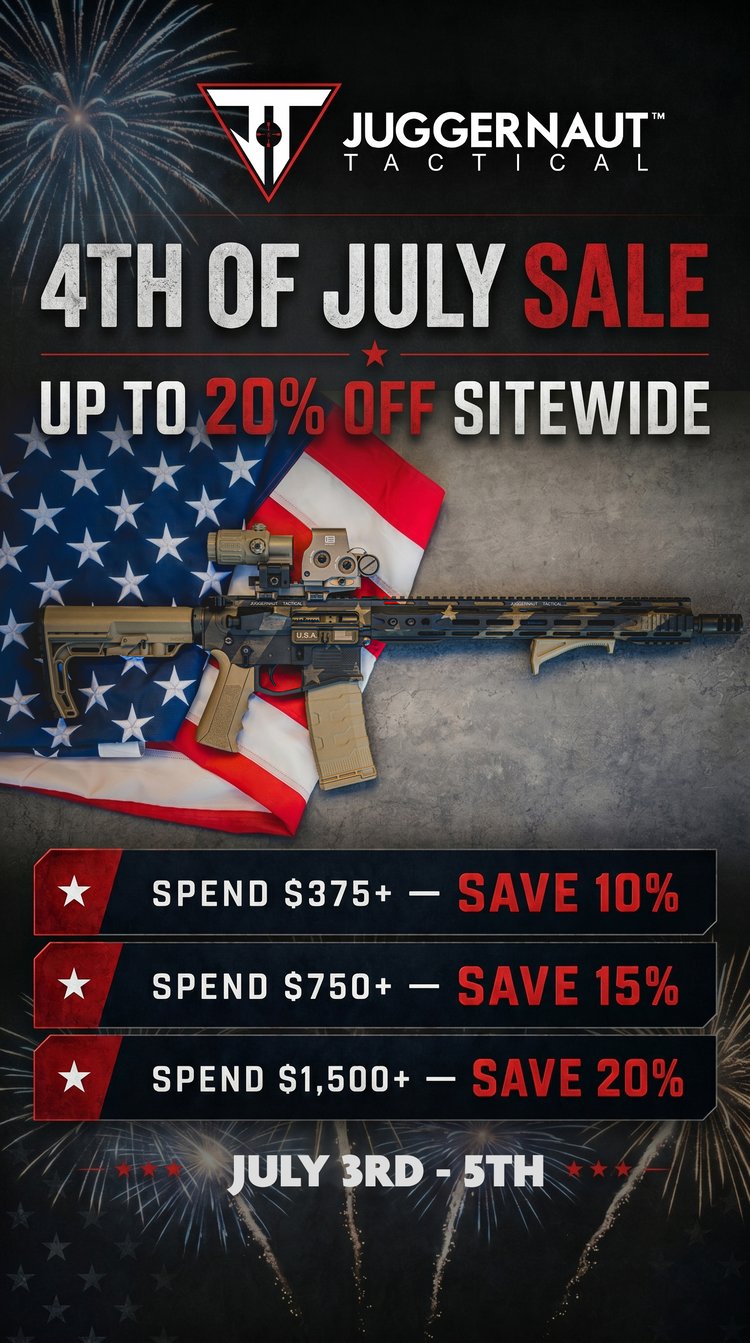 4th of July Sale - Up to 20% off sitewide - Spend $375 or more, get 10% off; $750 or more, get 15% off; $1500 or more, get 20% off - July 3rd through 5th
